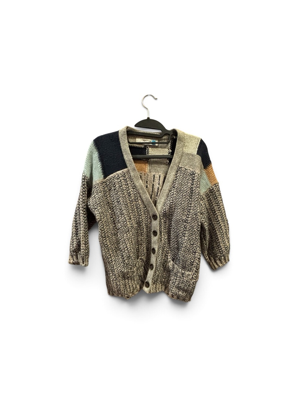 Sparrow Colorblock Chunky Knit Cardigan Sweater Size Small Boho Cozy - Picture 2 of 2